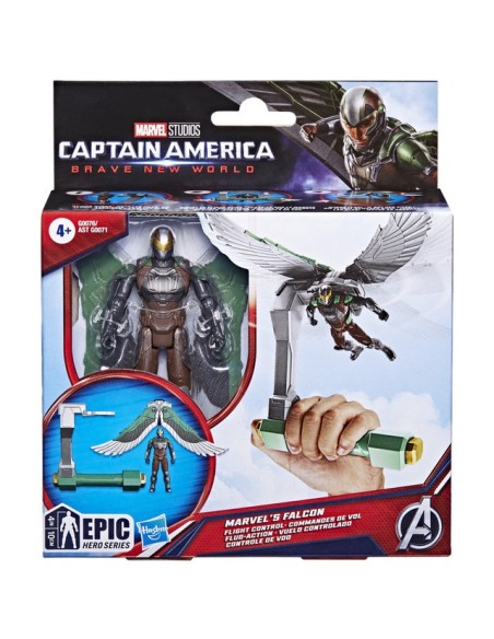 FIGURA DE ACCIÓN MARVEL EPIC HERO SERIES CAPITÁN AMÉRICA BRAVE NEW WORLD VUELO CONTROLADO FALCON