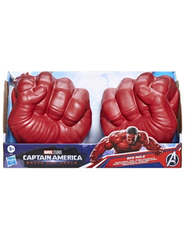 GUANTE MARVEL AVENGERS CAPITÁN AMÉRICA BRAVE NEW WORLD SÚPER PUÑOS GAMMA HULK ROJO