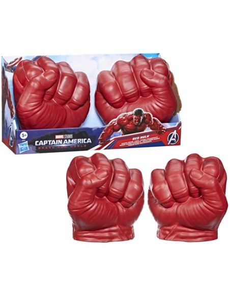 GUANTE MARVEL AVENGERS CAPITÁN AMÉRICA BRAVE NEW WORLD SÚPER PUÑOS GAMMA HULK ROJO