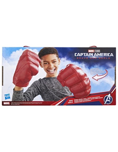 GUANTE MARVEL AVENGERS CAPITÁN AMÉRICA BRAVE NEW WORLD SÚPER PUÑOS GAMMA HULK ROJO