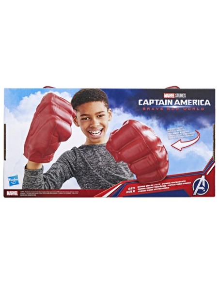 GUANTE MARVEL AVENGERS CAPITÁN AMÉRICA BRAVE NEW WORLD SÚPER PUÑOS GAMMA HULK ROJO