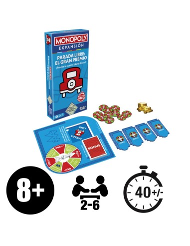 JUEGO DE MESA MONOPOLY EXPANSIÓN GRAN PREMIO PARKING GRATUITO