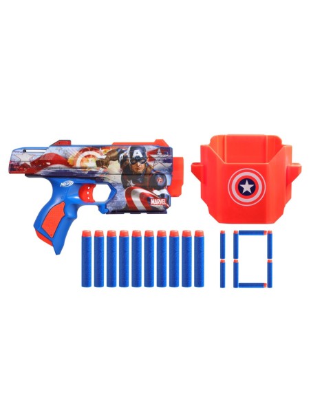 LANZADOR NERF MARVEL CAPITÁN AMÉRICA