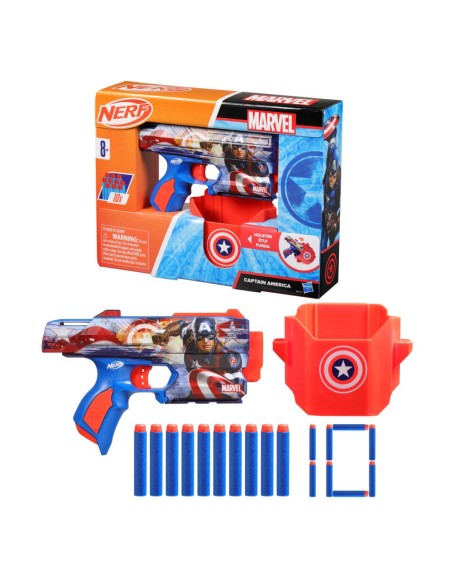 LANZADOR NERF MARVEL CAPITÁN AMÉRICA