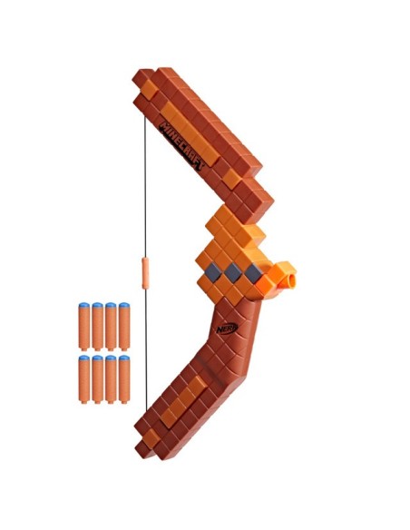 LANZADOR NERF MINECRAFT ARCO 8 DARDOS