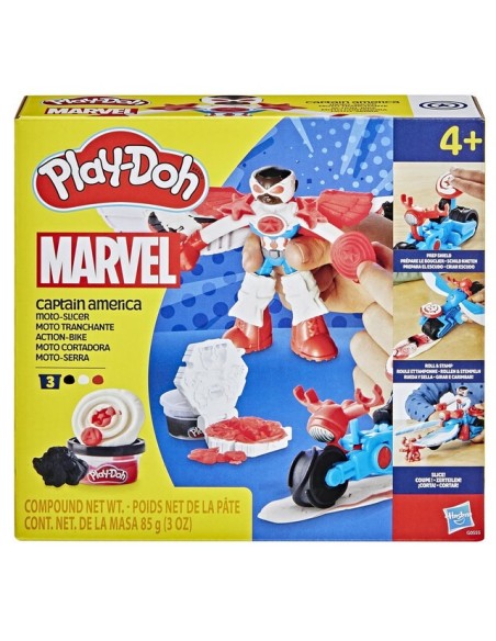 SET DE MASA MOLDEABLE PLAY DOH MARVEL MOTO CORTADORA CAPITÁN AMÉRICA