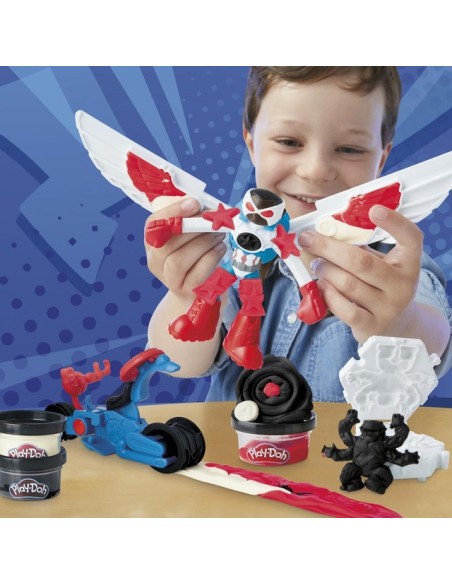 SET DE MASA MOLDEABLE PLAY DOH MARVEL MOTO CORTADORA CAPITÁN AMÉRICA