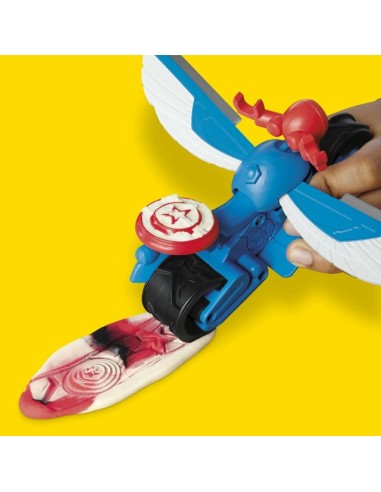 SET DE MASA MOLDEABLE PLAY DOH MARVEL MOTO CORTADORA CAPITÁN AMÉRICA