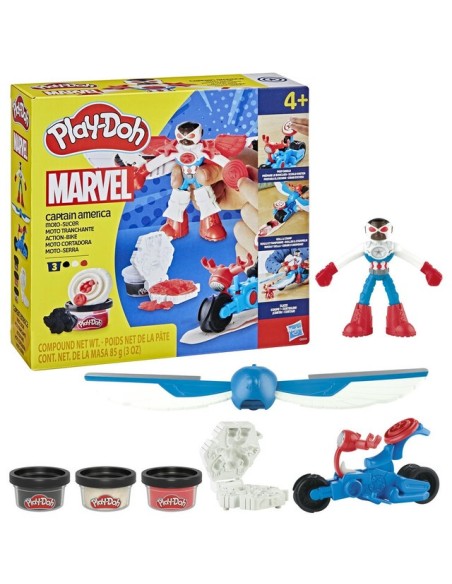 SET DE MASA MOLDEABLE PLAY DOH MARVEL MOTO CORTADORA CAPITÁN AMÉRICA
