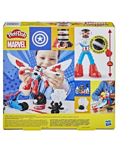 SET DE MASA MOLDEABLE PLAY DOH MARVEL MOTO CORTADORA CAPITÁN AMÉRICA