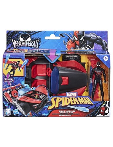 FIGURA DE ACCIÓN SPIDER-MAN EPIC WORLD OF ACTION VENOMVERSUS BÓLIDO LANZADOR MILES MORALES