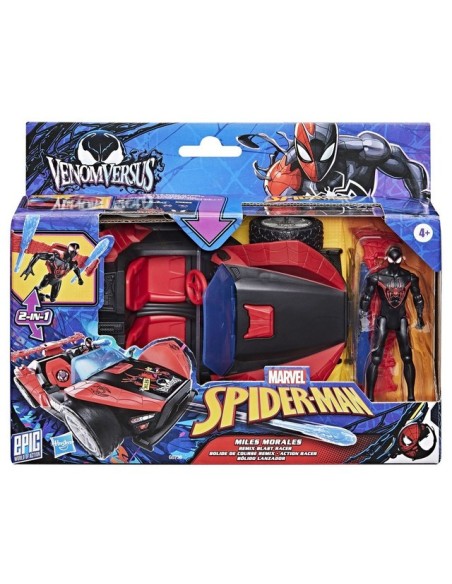FIGURA DE ACCIÓN SPIDER-MAN EPIC WORLD OF ACTION VENOMVERSUS BÓLIDO LANZADOR MILES MORALES