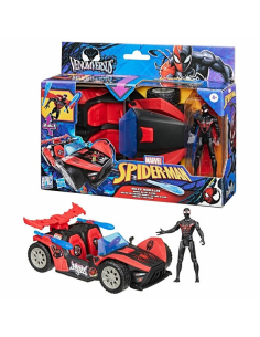 FIGURA DE ACCIÓN SPIDER-MAN EPIC WORLD OF ACTION VENOMVERSUS BÓLIDO LANZADOR MILES MORALES