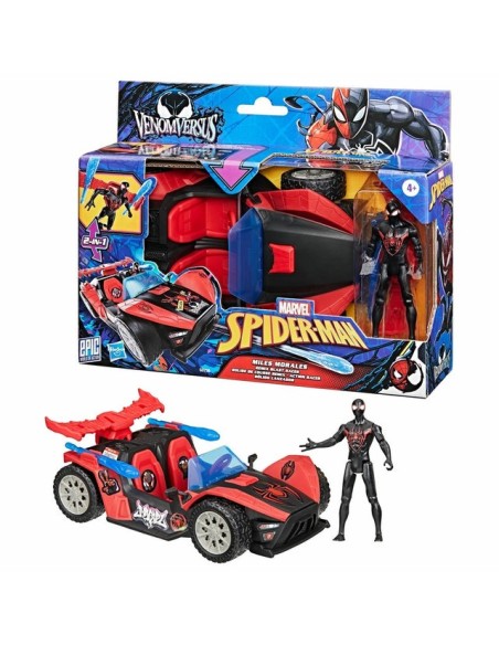 FIGURA DE ACCIÓN SPIDER-MAN EPIC WORLD OF ACTION VENOMVERSUS BÓLIDO LANZADOR MILES MORALES