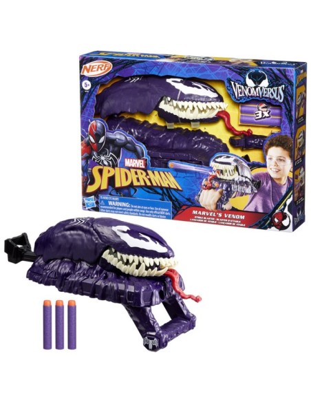 LANZADOR SPIDERMAN NERF VENOMVERSUS ATAQUE VENOM