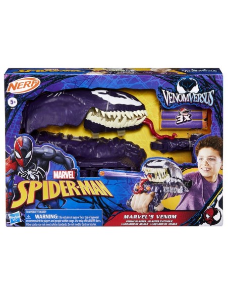 LANZADOR SPIDERMAN NERF VENOMVERSUS ATAQUE VENOM