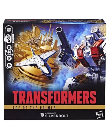 FIGURA DE ACCIÓN TRANSFORMERS AGE OF THE PRIMES COMMANDER AERIALBOT SILVERBOLT