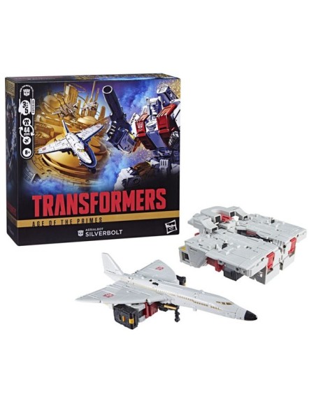 FIGURA DE ACCIÓN TRANSFORMERS AGE OF THE PRIMES COMMANDER AERIALBOT SILVERBOLT