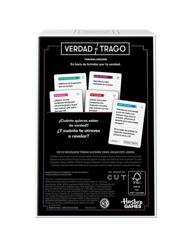 Juego de Mesa Hasbro Games Verdad o Trago 3era edición