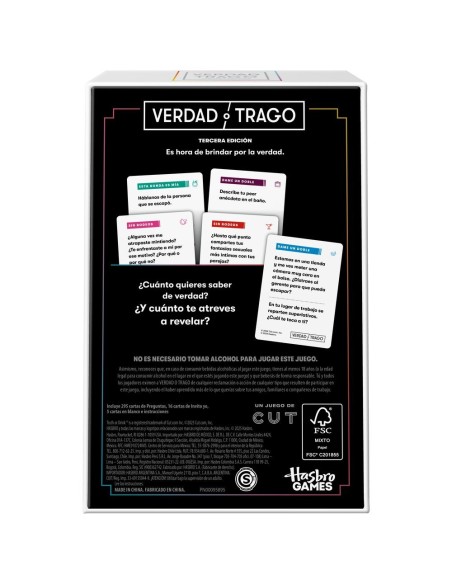 Juego de Mesa Hasbro Games Verdad o Trago 3era edición Juego de Mesa Hasbro Games Verdad o Trago 3era edición