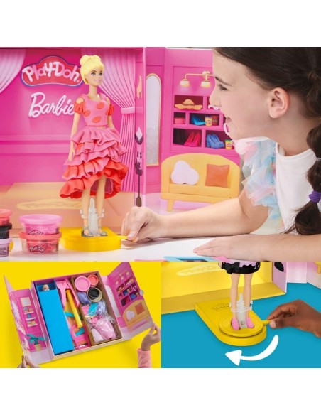Set de Masa Moldeable Play Doh Barbie Crea Ropa para Muñecas Set de Masa Moldeable Play Doh Barbie Crea Ropa para Muñecas