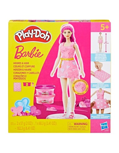 Play-Doh Barbie, Set de muñeca Corazones y cabellos