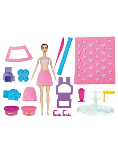 Play-Doh Barbie, Set de muñeca Corazones y cabellos