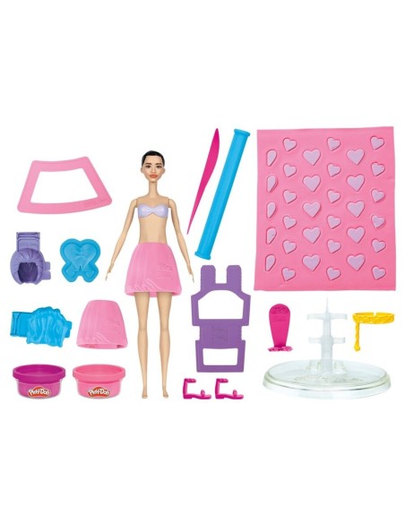Play-Doh Barbie, Set de muñeca Corazones y cabellos