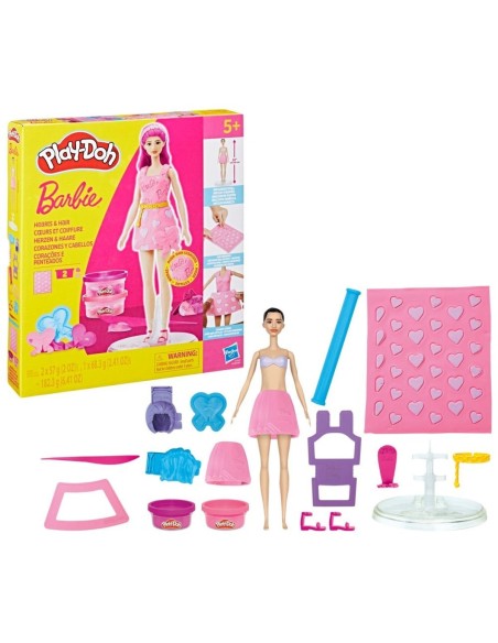 Play-Doh Barbie, Set de muñeca Corazones y cabellos