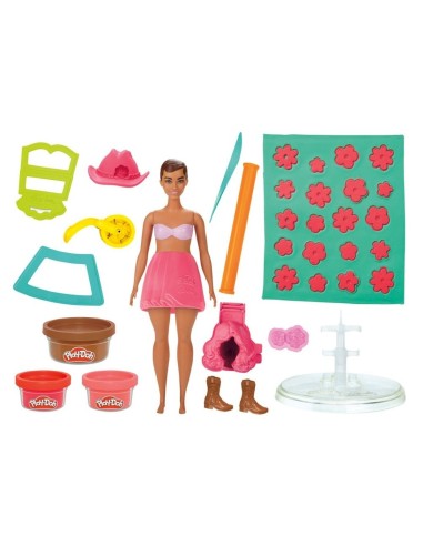 Play-Doh Barbie, Set de muñeca Rosas y cerquillos