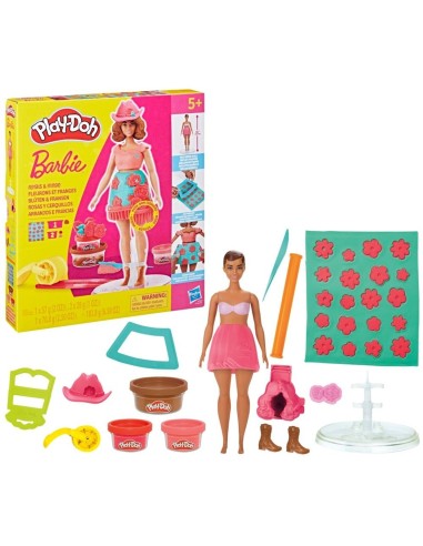 Play-Doh Barbie, Set de muñeca Rosas y cerquillos
