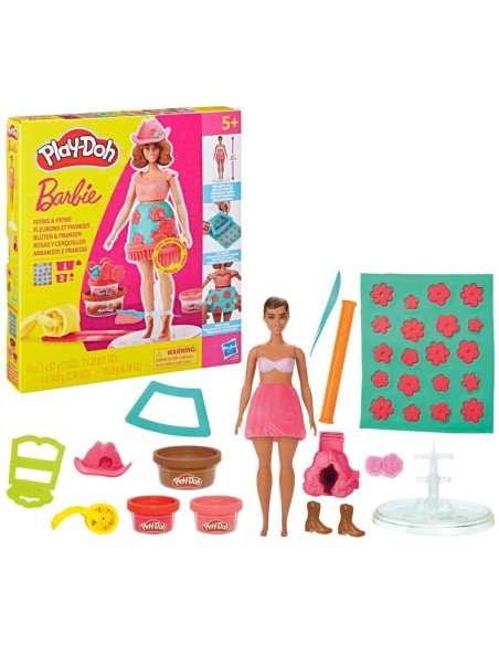 Play-Doh Barbie, Set de muñeca Rosas y cerquillos