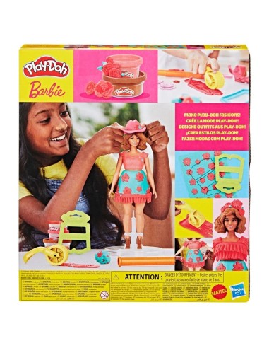 Play-Doh Barbie, Set de muñeca Rosas y cerquillos