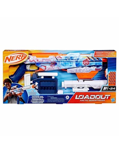 NERF LOADOUT - ARCTIC ZEROSTRIKER - LANZADOR DE DARDOS DE ESPUMA Y 24 DARDOS NERF N1