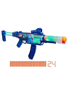 NERF LOADOUT - CYBERLIGHT GHOST - LANZADOR D E DARDOS DE ESPUMA Y 24 DARDOS NERF N1