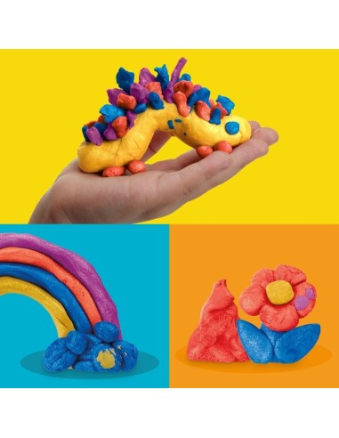 Play-Doh, Pack de 4 botes de plastilina especial con brillo metálico