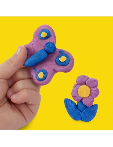Play-Doh, Pack de 4 botes de plastilina especial con brillo metálico
