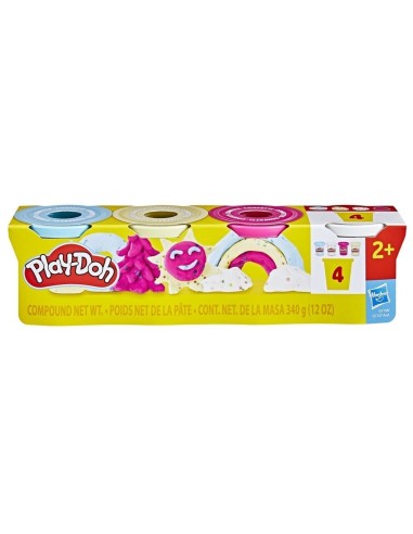 Play-Doh, Pack de 4 botes de plastilina especial confeti