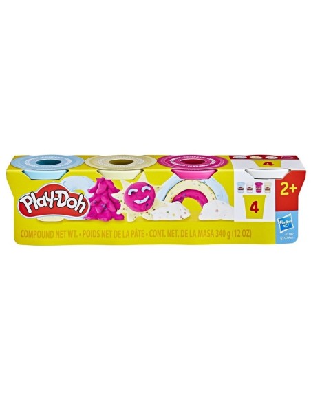Play-Doh, Pack de 4 botes de plastilina especial confeti