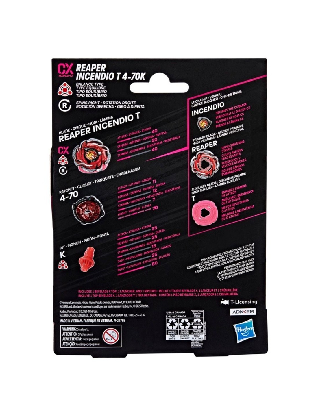 Beyblade X, Kit inicial Reaper Incendio T 4-70K CX