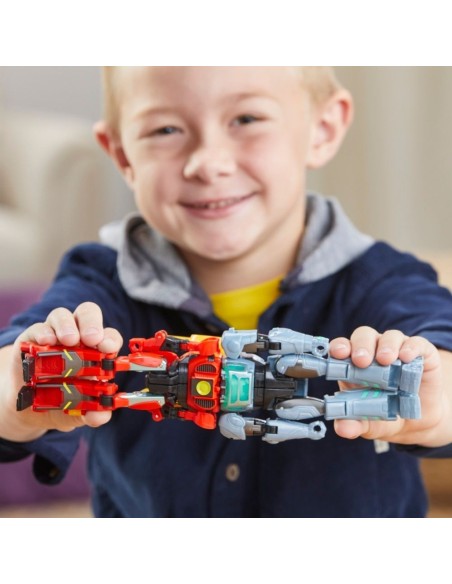 TRANSFORMERS EARTHSPARK, CYBER-COMBINER, TERRAN TWITCH Y ROBBY MALTO