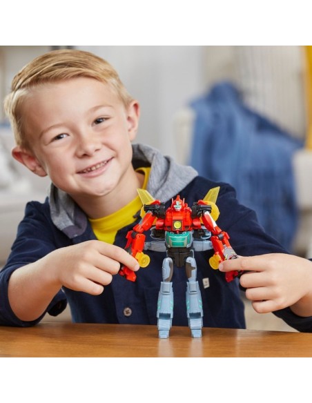 TRANSFORMERS EARTHSPARK, CYBER-COMBINER, TERRAN TWITCH Y ROBBY MALTO