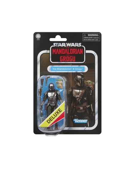 FIG STAR WARS VINTAGE MANDALORIAN & GROGU 9.5 CM