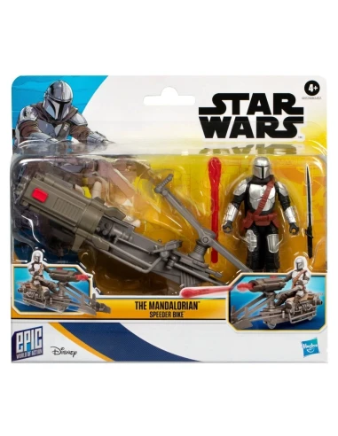 Figura Star Wars Epic World of Action The Mandalorian y Speeder Bike