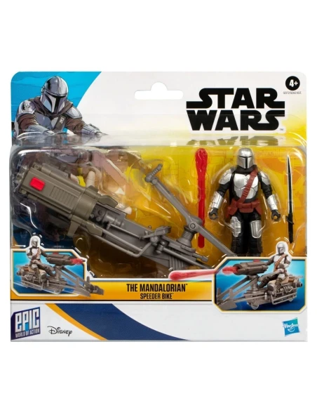 Figura Star Wars Epic World of Action The Mandalorian y Speeder Bike