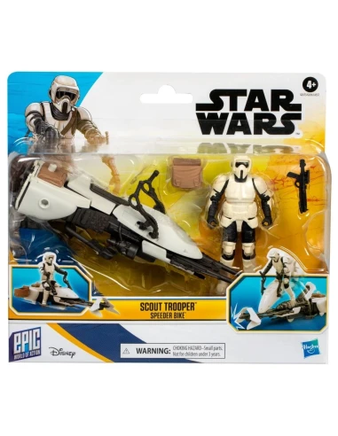 Figura de Acción Star Wars Epic World of Action Series Scout Trooper y Speeder Bike