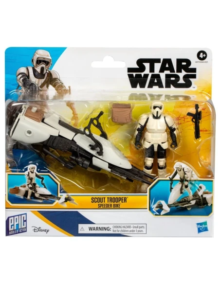 Figura de Acción Star Wars Epic World of Action Series Scout Trooper y Speeder Bike