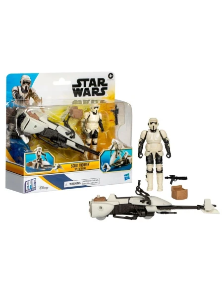 Figura de Acción Star Wars Epic World of Action Series Scout Trooper y Speeder Bike