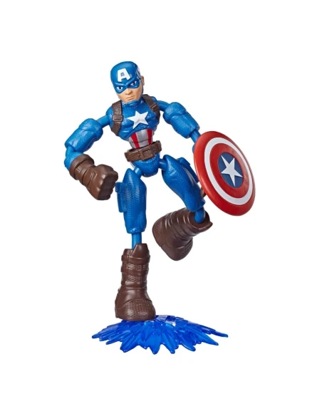 Figura de Acción Marvel Bend And Flex Capitan America 15 Cm