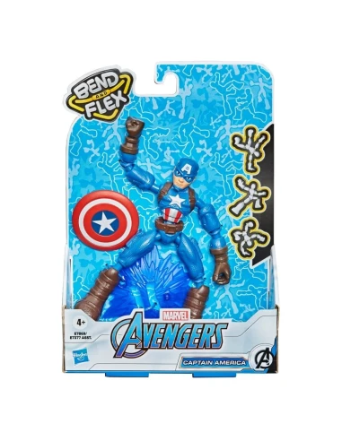 Figura de Acción Marvel Bend And Flex Capitan America 15 Cm